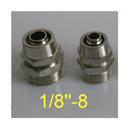 NEW Type pneumatic straight Miniature Mini Fitting lock net ,1/8 male screw thread 8mm TUBE , nylon, polyurethane tube connector