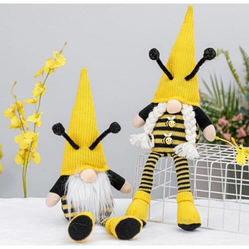 Bumble Bee Striped Doll Gnome Scandinavian Tomte Nisse Swedish Honey Bee Elfs Home Decor Accesories For Home Office Accessories