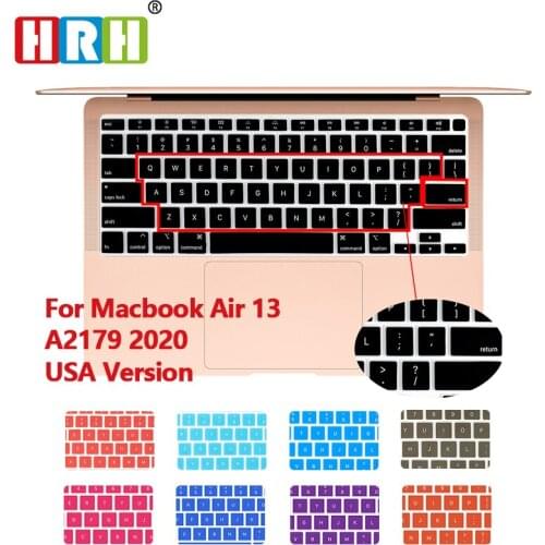 HRH US Version Silicone English Keyboard Skin Cover for MacBook New Air 13 A2179 Touch ID with M1 Chip A2337 Laptop Keyboard