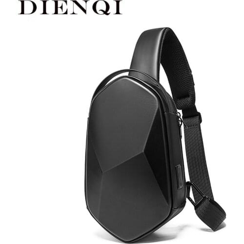 DIENQI Multifunction Men Sling Chest Bags Anti-theft Trip Side Crossbody Bag For Men USB Phone Holster Male Crossbody Bag Pocket