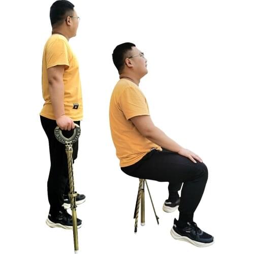 Outdoor Waiting Line Chair Portable Walking Stick Artifact Pocket Chair Shrinkable Portable Subway Chair Folding Stool