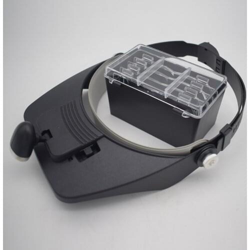1.2X,1.8X,2.5X,3.5X Magnifier with 2 LED Light lamps Eye Loupe Headset Jewelry Magnifying Glasses