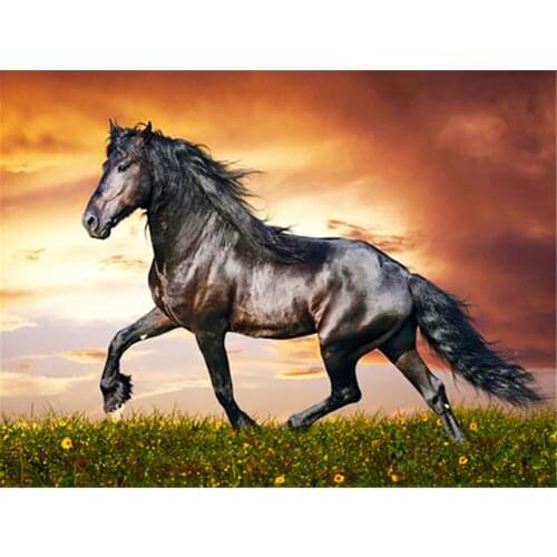 Horse Animal DIY Cross Stitch 11CT Embroidery Kits Needlework Craft Set Cotton Thread Printed Canvas Home Decoration Sale
