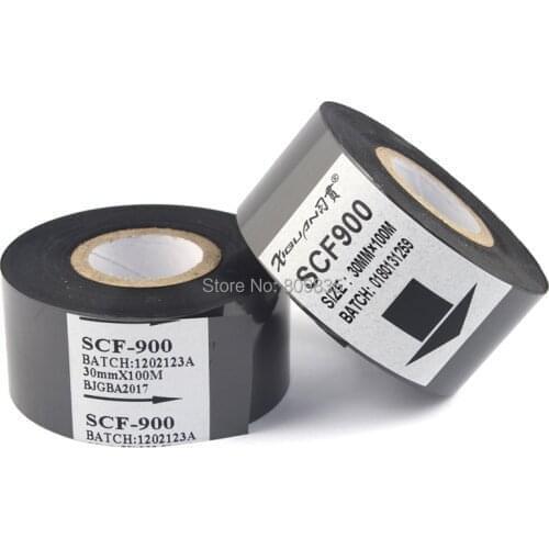 High quality 50PCS/LOT 30*100M Imported Black Ribbon for ribbon coding machine/hot stamping date coder