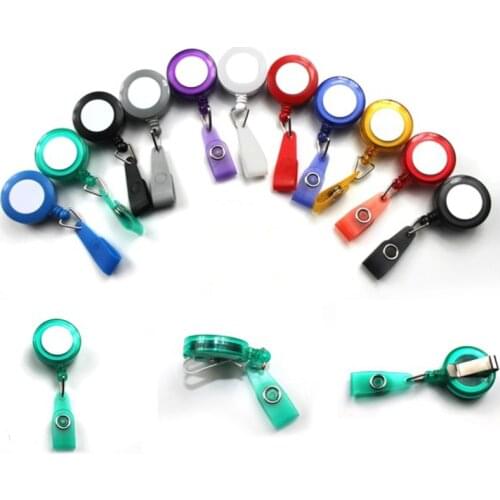 High Quality Badge Reel Holder Key Ring Retractable Buckle for Employee Doctor Name ID Card(Give Away Smiley Sticker)