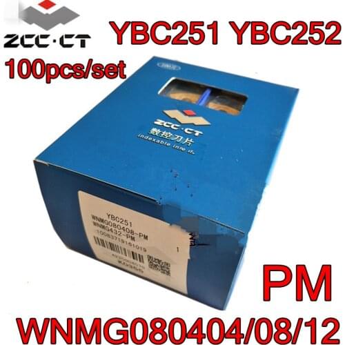WNMG080404-PM WNMG080408-PM WNMG080412-PM YBC251 YBC252 100pcs/set Zcc.ct Carbide insert Processing: alloy steel, etc