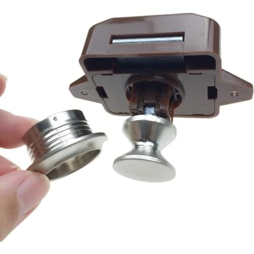 Camper Car Push Lock RV Caravan Boat Motor Home Office Cabinet Drawer Latch Button Locks for Furniture Hardware Supplies