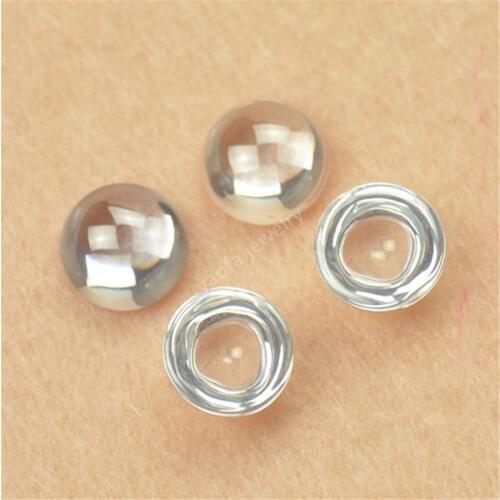 Factory Price 6~12mm 12# White Sapphires Beads Round Cabochon Cut Corundum Stone Loose Synthetic Gems For Jewelry Making DIY