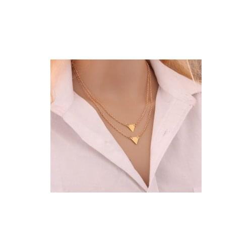 Bohemian Geometric Punk Metal Chains Bar Double Triangle Geo Choker Necklace Collier For Women 2015 Jewelry Accessories