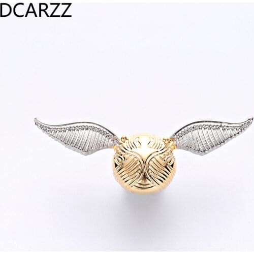Golden Snitch Pin Metal Ball Angel Wing Brooches Women Men Lapel Badge Metal Brooch for Coat Bag Pin Badge Jewelry Wholesale