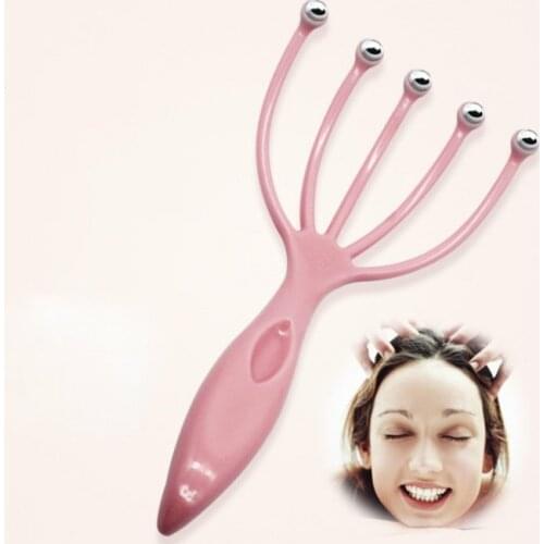 1Pcs Five Finger Relax Massager Head Hair Held SPA Scalp Neck Stress Release Head Physician Steel Ball Massage Relaxation