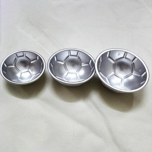 1Pcs DIY 3D Football Shape Bath Bomb Cake Mold Aluminum Ball Sphere Non-toxic Cake Chocolate Pan Mold Kitchen Baking Tools 7cm