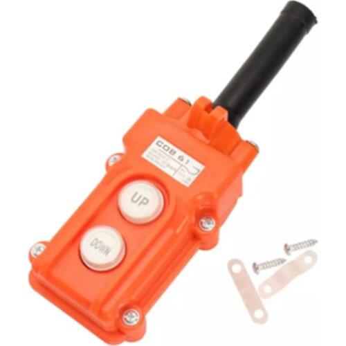 1)Rainproof For Truck Hoist Crane Pendant Control Station Push Button Switch UP-Down COB-61 AC250V 5A
