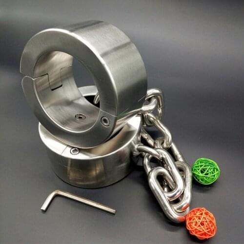 2cm thick heavy ankle cuffs stainless steel bondage restraints leg irons shackles sex games slave bdsm tools toys for adults