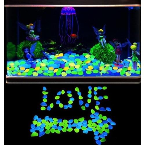300/500pcs Garden Luminous Luminous Cobblestone Sidewalk Plants Aquarium Decoration Luminous Stone Garden Decoration