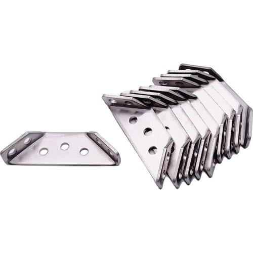 5/10 Pieces Stainless Steel Angle Code Corner Braces Trapeziform Angle Shelf Brackets for Wood Chair Bookshelf Board Window