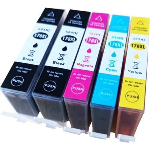 5pk Compatible ink cartridge for hp178 178XL for HP Photosmart B010B B109a B109n B110a B210b B209a B210a C309g C309c FaxC309a