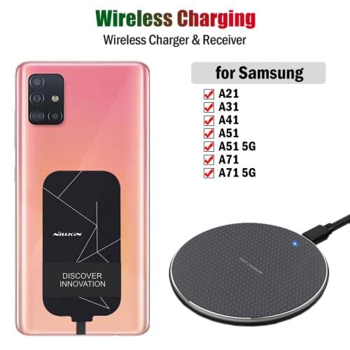 Qi Wireless Charging for Samsung Galaxy A21 A31 A41 A51 A71 Note10 Lite S10 Lite Wireless Charger+USBC Receiver