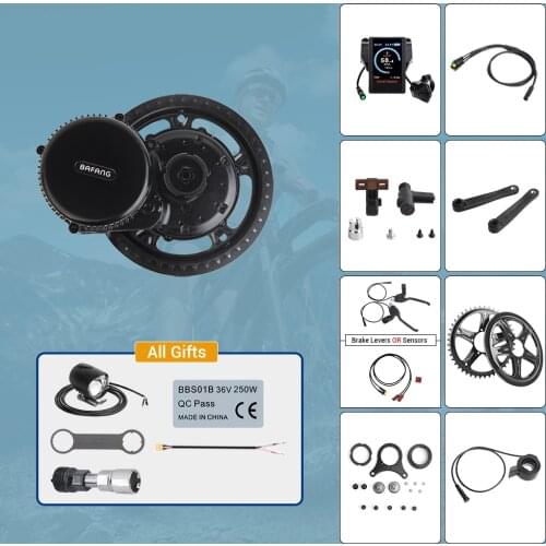 Bafang 36V 250W BBS01B Mid Drive Motor 8FUN E-Bike Electric Bicycle Conversion Kits Powerful Central EBike Engine