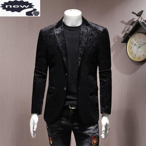 Brand Men Blazer Luxury Wedding Business Casual Single Breasted Suit Jacket Oversize 5XL Autumn Black Slim Velour Outwear