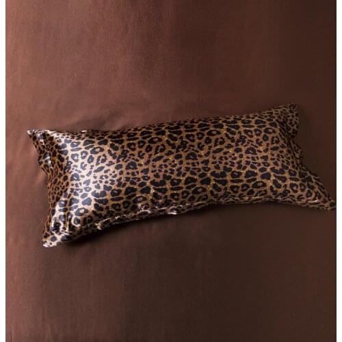 Leopard Emulation Silk Satin Pillowcase Solid Color Rectangle Envelope Long Pillows Case Pillow Cover 48x120cm/48x150cm