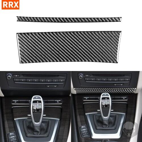 For BMW Z4 E89 2009-2016 Black Carbon Fiber Stickers Radio Lower Part Decoration Panel Trim Strip Interiors Car Accessories
