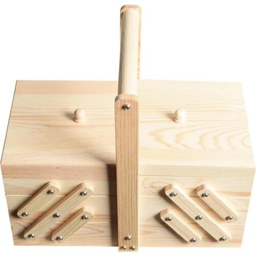 Wooden Sewing Box Jewelry Storage Box Cosmetics Case Organizer For Home Office Jewelry Storage Box