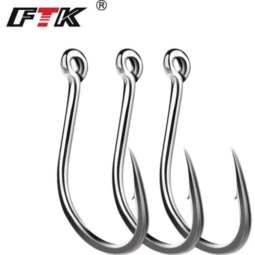 FTK High Carbon Stainless Steel 4#-9# 100PCS Barbed Carp Fishing Hooks Pack Fishing Hook Tackle