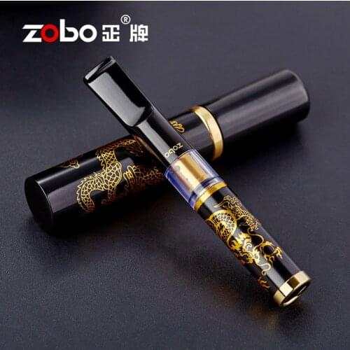 1 set Printing Dragon Dual Filter Cigarette Cleanable Reusable Smoke Filter Circulating Type Hight-wend Pipe Holder Mouthpiece