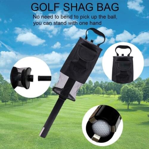 Golf Ball Pick Up Bag Holder with Plastic Tube Retriever Gold Picker Training Supplies Grabber F5B3