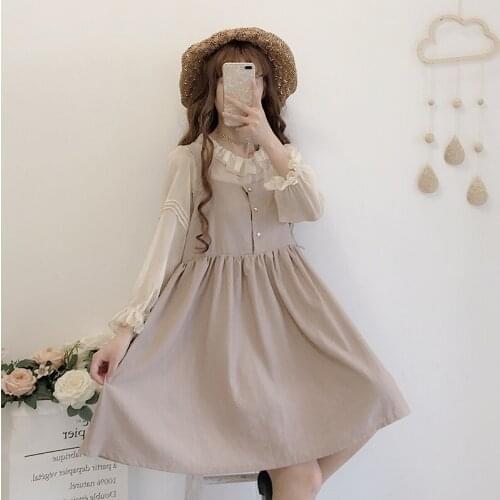 Japanese Style Soft Girl Style Sleeveless Dress 2020 New Sweet Girl Loose Mid-Length Striped Suspender Dress Summer