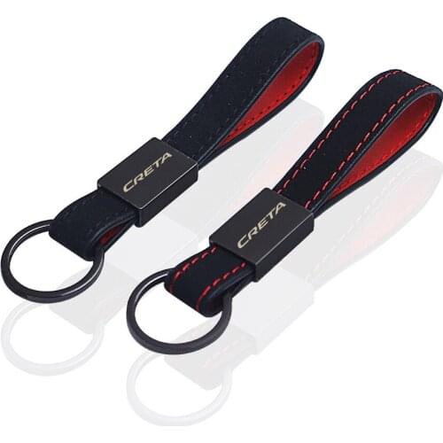 New car key ring suede with metal buckle For Hyundai CRETA ix25 2020 mats Accessories Car styling