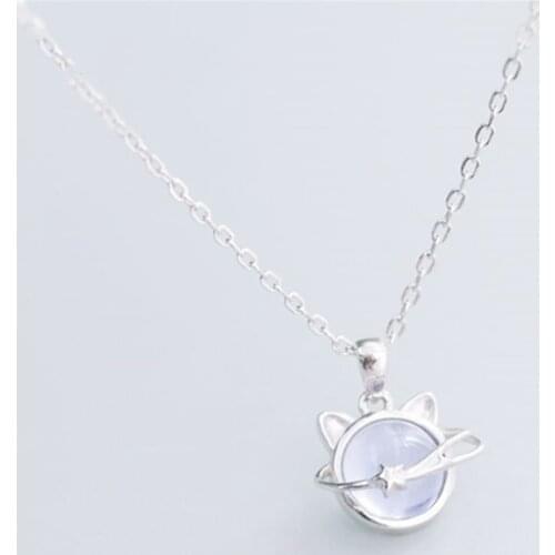 Sole Memory Original Cat Planet Simple Cute 925 Sterling Silver Clavicle Chain Female Necklace SNE540