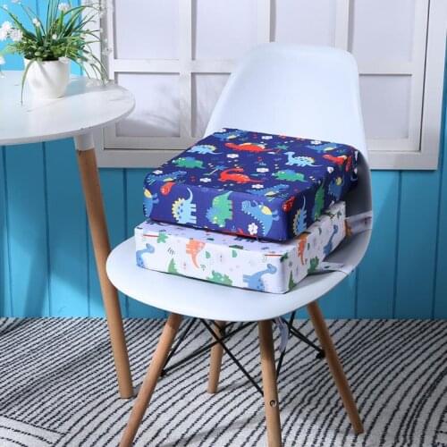 Kids Increased Chair Pad Modern Removable Linen Cushion Baby Anti-skid Baby Dining Chair Thick Mat Table Chair Cushion Booster