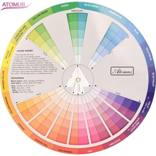 New Professional Paper Card Design Color Mixing Wheel Ink Chart Guidance Round Central Circle Rotates Tattoo Nail Pigment