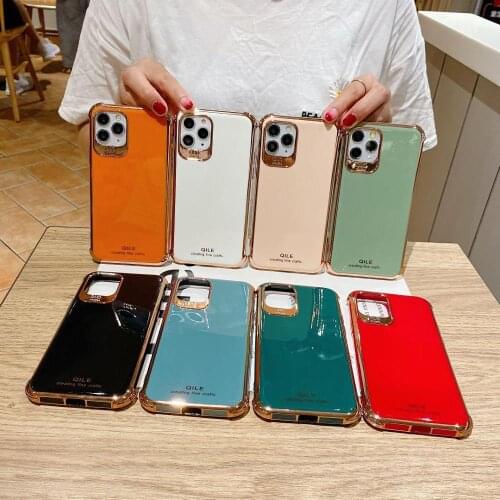 Shockproof Plating Silicone Phone Case For iPhone 12 12Mini 11 Pro MAX XSMAX XR XS X 7 8 Plus SE2020 Luxury Fashion Soft Cover