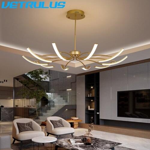 Modern Led Chandelier Light Nordic Loft Rotatable Aluminum Art Chandeliers Home Acrylic Lampshade Hang Lamp Decoration Lighting