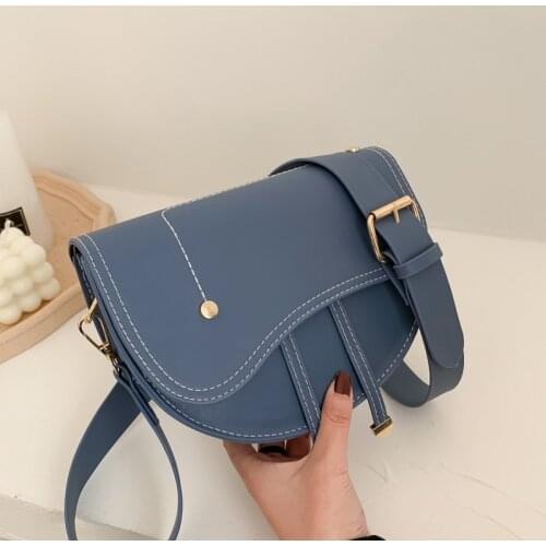 New Retro Small Designer Bag Female PU Leather Crossbody Bag Shoulder Messenger Bag Mini Fashion Saddle Bags for Women