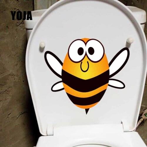 YOJA 22.9X20.5CM Modern Art Living Room Home Decor Wall Sticker Toilet Decal Lovely Cartoon Bees T5-0896
