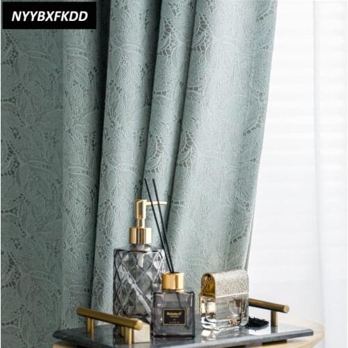Japanese Style Curtains for Living Dining Room Bedroom Simple Literary Jacquard Lace Curtain Size Customization