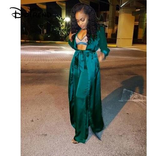 Womens Two Piece Leisure Suits Womens Suits Long Shirt and Pants Wide Leg Set Autumn Silk Womens Long Sleeve Sets Temperament