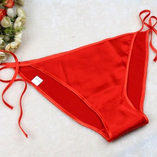 100% silk panties female t lacing jacquard thong