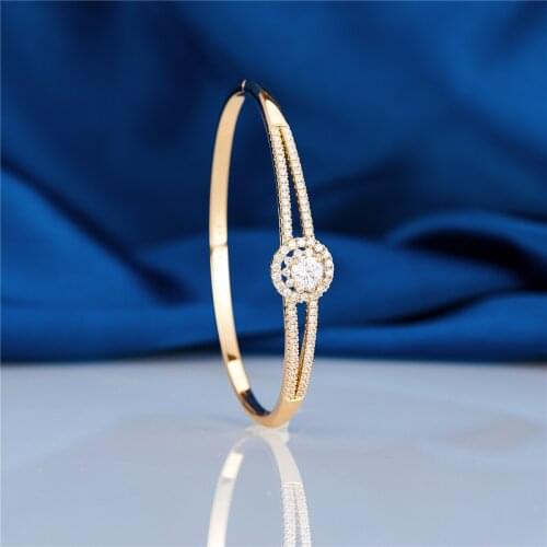 Jennifer New Bangles Natural Copper Women Bangles Round white Wedding Luxury Fine Classic Fashion Jewel