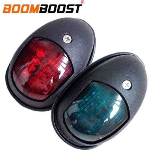 1 Pair ABS Plastic Waterproof Universal 12V Red Green LED Light Navigation Light Signal Lamp For Yacht Boat Marine