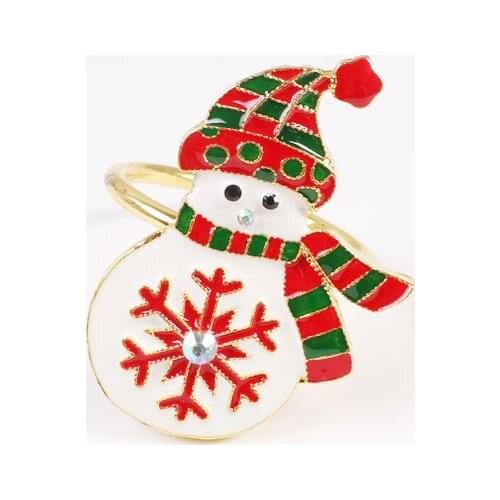 10pcs Snowman shape napkin buckle Santa Claus metal napkin ring Cartoon character napkin ring Hotel soft