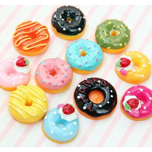 10Pcs/Set Cute Mini Candy Donut Doll Food Pretend Play Dollhouse Accessories Miniature Home Craft Decor Cake Kids Kitchen Toys