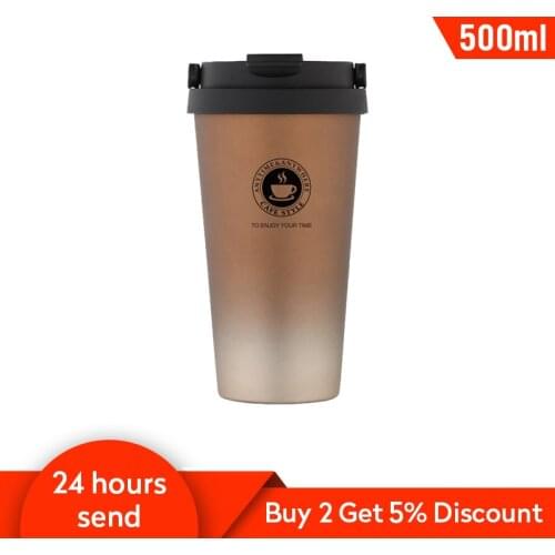 500ML Thermos Coffee Mug Termos Travel Mug Thermos Bottle Thermos Café Cup Garrafa Termica Vacuum Flask Tumbler Mugs Coffee Cups