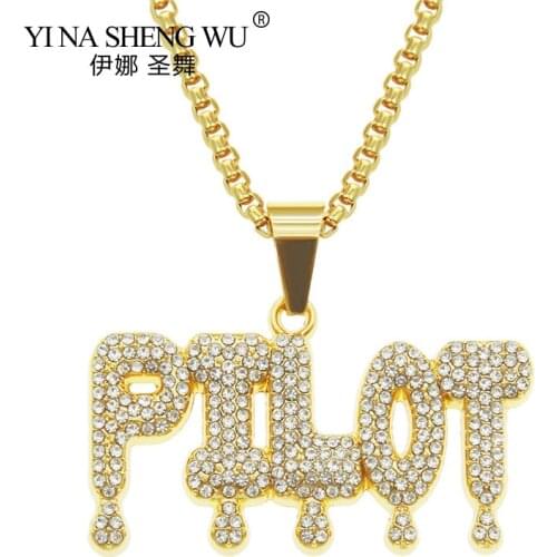 Alphabet Pendant Necklace With Bling Zircon Crystal Choker Hip-Hop Necklace For Men Gift Party Jewelry Gift Accessories New