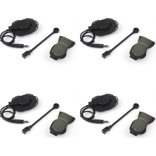 Artudatech 4pcs Z Tactical Headset Headphone Military Style HD-03 Airsoft Mic Radio Adjust