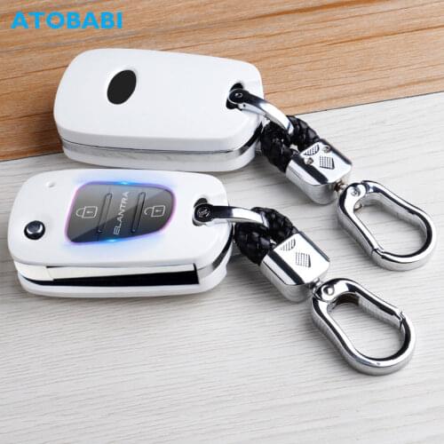 ATOBABI ABS Car Key Case For Kia K5 K2 Sportage Rondo Soul Rio Optima Hyundai Elantra Verna i20 i30 Folding Remote Control Cover